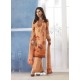 Light Orange Georgette Digital Printed Designer Straight Suit