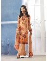 Light Orange Georgette Digital Printed Designer Straight Suit