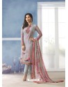 Grey Georgette Digital Printed Designer Straight Suit