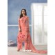 Peach Georgette Digital Printed Designer Straight Suit