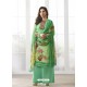 Sea Green Georgette Digital Printed Designer Straight Suit