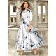 Silver Taiwan Satin Silk Printed Designer Kurtis