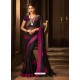 Black And Pink Georgette Embroidered Designer Party Wear Saree