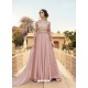 Dusty Pink Embroidered Georgette And Mono Net Designer Anarkali Suit