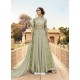 Olive Green Embroidered Georgette And Mono Net Designer Anarkali Suit