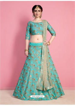 Charming Firozi Silk Desinger Wedding Lehenga Choli