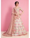 Cream And Light Pink Silk Desinger Wedding Lehenga Choli