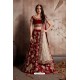 Fantastic Maroon Velvet Embroidered Designer Lehenga Choli