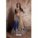 Navy Blue Silk Embroidered Designer Lehenga Choli