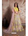 Yellow And Baby Pink Silk Embroidered Designer Lehenga Choli