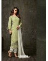 Sea Green Georgette Embroidered Designer Straight Suit