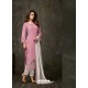 Light Pink Georgette Embroidered Designer Straight Suit