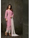 Light Pink Georgette Embroidered Designer Straight Suit