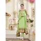 Green Georgette Embroidered Designer Churidar Suit