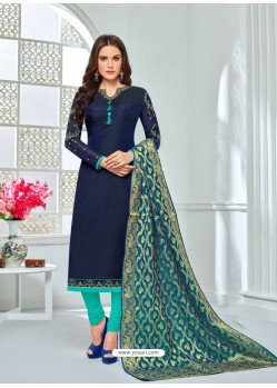 Buy Online Embroidered Chanderi Cotton Pant Style Suit in Green : 59527 -  Salwar