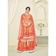 Orange Georgette Printed And Embroidered Designer Sarara Suit