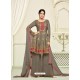 Dull Grey Georgette Printed And Embroidered Designer Sarara Suit