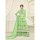 Green Georgette Printed And Embroidered Designer Sarara Suit
