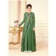 Forest Green Cotton Blend Thread Embroidered Designer Gown