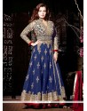 Dia Mirza Blue Net Anarkali Suit