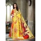 Mind Blowing Multi Colour Glichi Silk Digital Printed Designer Saree