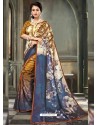 Wonderful Multi Colour Glichi Silk Digital Printed Designer Saree