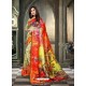 Elegant Multi Colour Glichi Silk Digital Printed Designer Saree