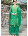 Jade Green Rangoli Embroidered Designer Punjabi Patiala Suit