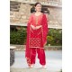 Red Rangoli Embroidered Designer Punjabi Patiala Suit