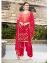 Red Rangoli Embroidered Designer Punjabi Patiala Suit