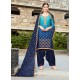 Navy Blue Rangoli Embroidered Designer Punjabi Patiala Suit