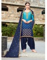 Navy Blue Rangoli Embroidered Designer Punjabi Patiala Suit