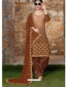 Brown Rangoli Embroidered Designer Punjabi Patiala Suit