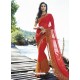 Fashionistic Red Digital Printed Georgette Designer Saree