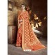 Rust Cora Silk Designer Party Wear Saree