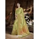 Green Cora Silk Designer Party Wear Saree