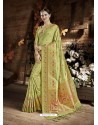 Green Cora Silk Designer Party Wear Saree