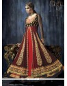 Fab Red And Black Net Anarkali Suit