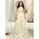 Amazing Off White Embroidered Jacquard Designer Gown