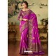 Purple Zari Worked Designer Silk Saree