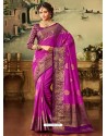 Purple Zari Worked Designer Silk Saree