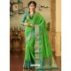 Parrot Green Zari Worked Designer Silk Saree