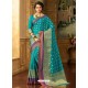 Turquoise Zari Worked Designer Silk Saree