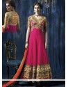 Splendid Pink Embroidery Work Anarkali Suit
