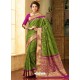 Mehendi Green Zari Worked Designer Silk Saree