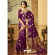 Pretty Purple Zari Worked Designer Silk Saree