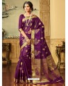Pretty Purple Zari Worked Designer Silk Saree