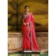 Dark Peach Banglori Silk Designer Embroidered Saree