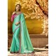 Jade Green Embroidered Designer Silk Saree