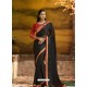 Black Jacquard Embroidered Designer Saree